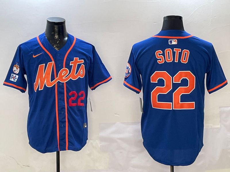 Men New York Mets 22 Soto Blue Game 2025 Nike MLB Jersey style 2